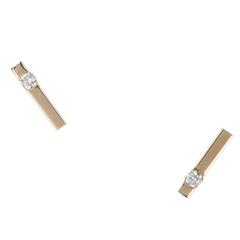 Diamond Bar Stud Earrings in 18 Karat Yellow Gold