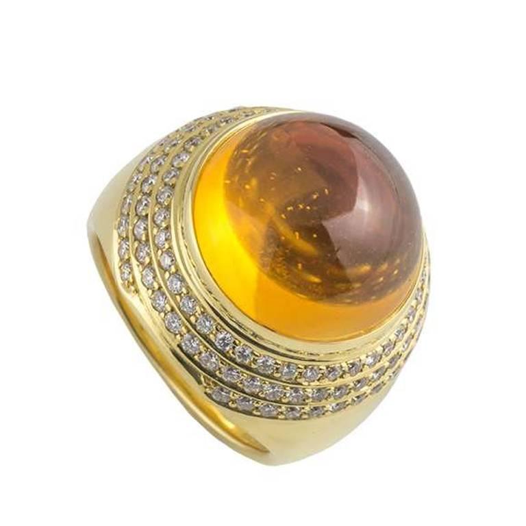 Theo Fennell Diamond and Orange Amethyst Ring