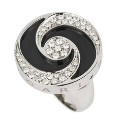 Bulgari Optical Illusion Onyx Diamond Spinning Ring