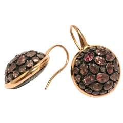 Yellow Gold Pink Tourmaline and Bakelite Earrings 10