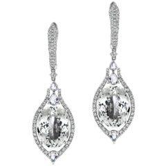 Light Aquamarine Diamond Drop Earring 11