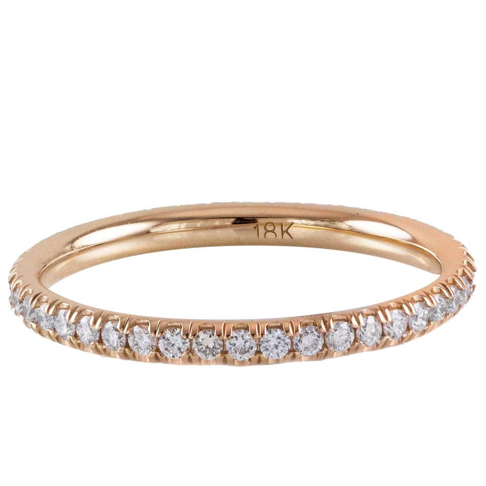 Flexible Diamond Eternity White Gold Wedding Band For Sale at 1stDibs