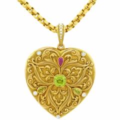 Spectacular Renaissance Revival Gold Heart Locket