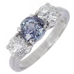 Peter Suchy GIA Certified 1.05 Carat Sapphire Diamond Engagement Ring