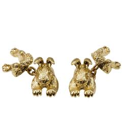 Rabbit Yellow Gold Cufflinks 5
