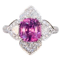 Laura Munder Pink Sapphire Diamond White Gold Ring 12