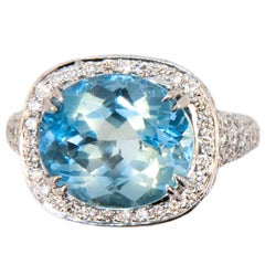 Laura Munder Aquamarine Diamond White Gold Ring