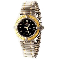 Retro Breitling Ladies Callistino Yellow Gold Stainless Steel Quartz Wristwatch