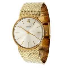 Rolex Yellow Gold Mesh Dress Manual Wind Wristwatch 2