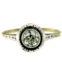 Victorian Engagement Diamond Gold Ring