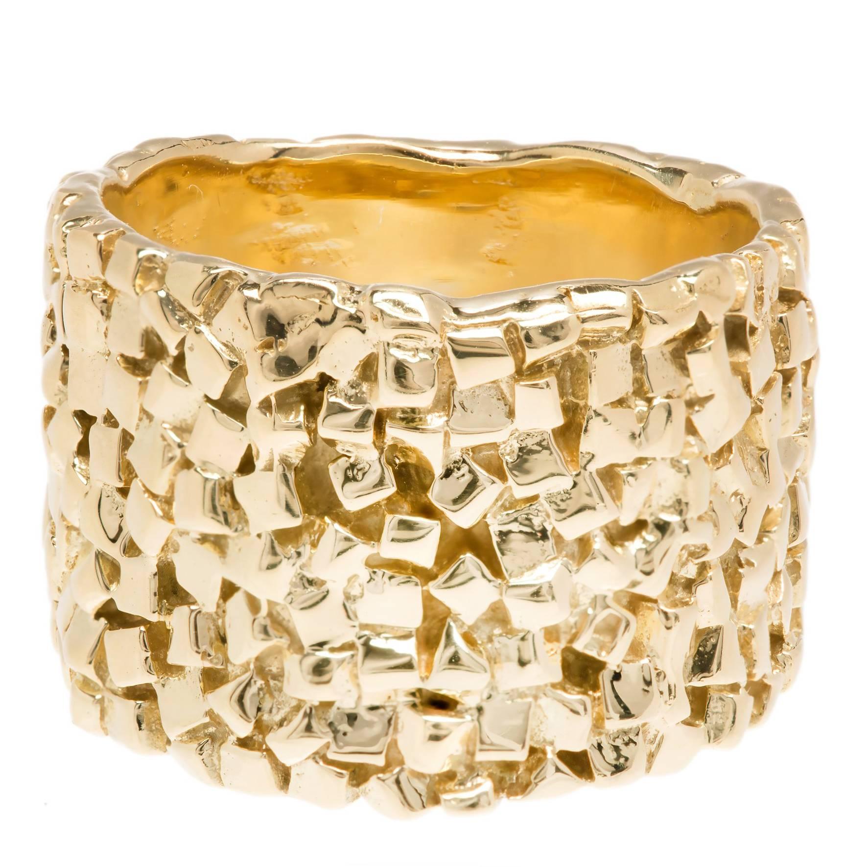 Woven Yellow Gold Band Ring