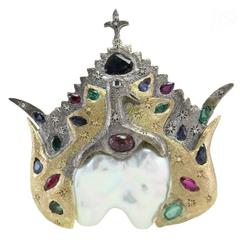 Gold Silver Diamond Ruby Emerald Sapphire Mother-of-Pearl Brooch/Pendant 10