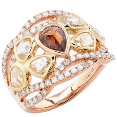 3.08 Carat Fancy Colored Diamond rose gold Ring