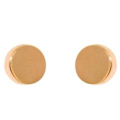 Lizunova Geometric Round Stud Earrings in Rose Gold