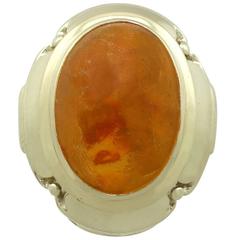 4.61 Carat Amber and Yellow Gold Ring, 1940s 11