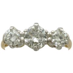 1980s 1.38 Carat Diamond and Yellow Gold Trilogy Ring 8