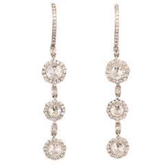 Laura Munder Diamond Drop White Gold Earrings 8
