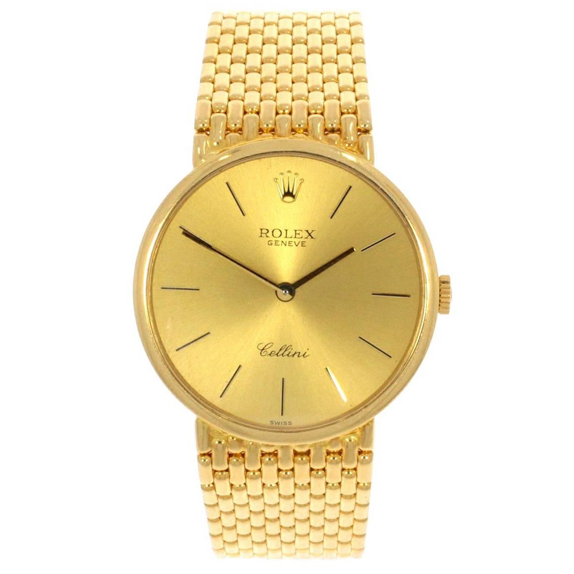 Rolex Yellow Gold Cellini Wristwatch Ref 5042