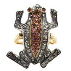 Luise Gold Silver Diamond Garnet Ring 7