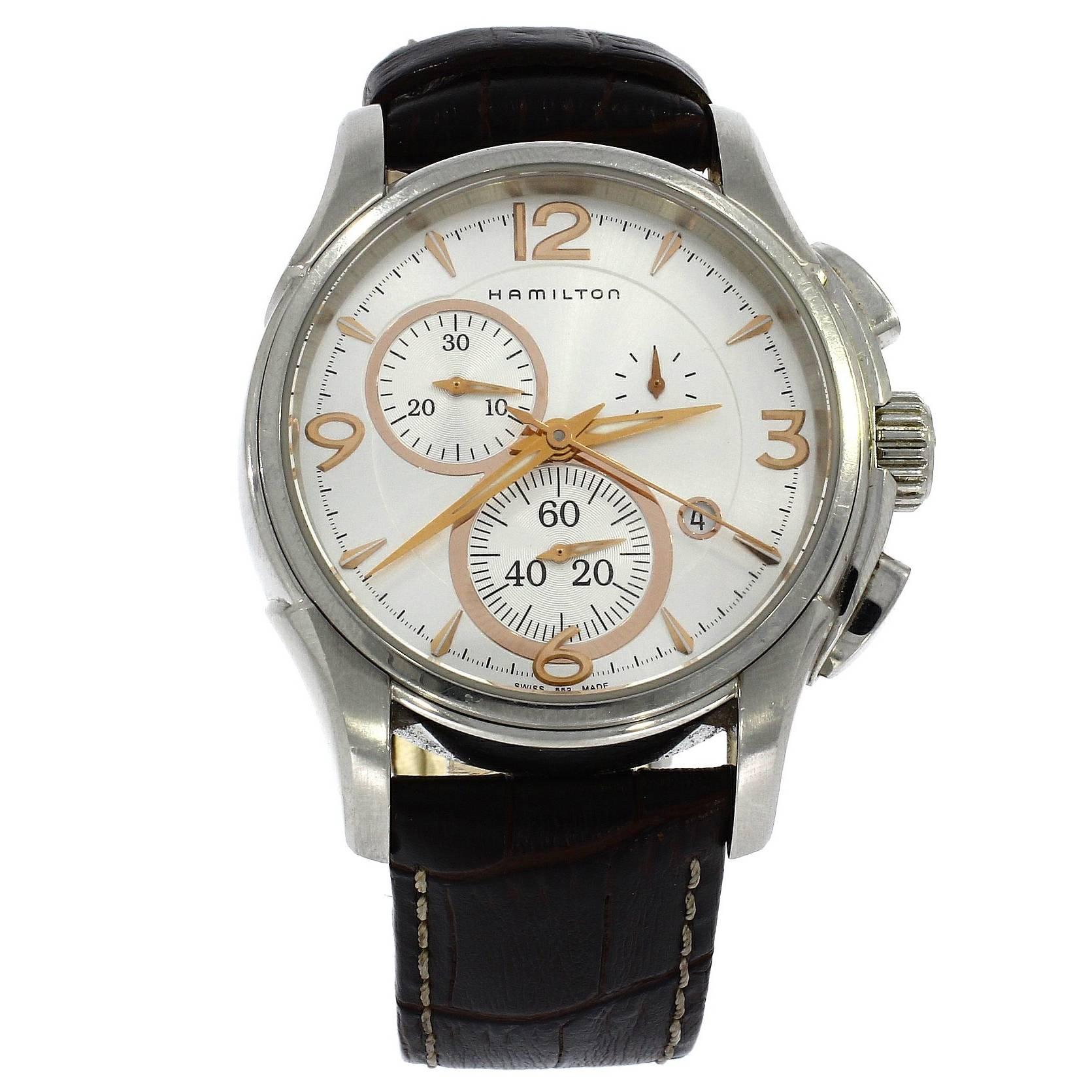 Hamilton Stainless Steel Jazz Automatic quartz Wristwatch Ref H326120 For Sale
