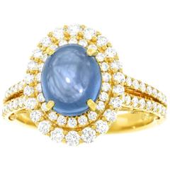 3.18 Carat Natural No Heat Burma Sapphire Diamond and Gold Ring 9