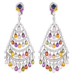 Graff Diamond and Color Sapphire Earrings 4