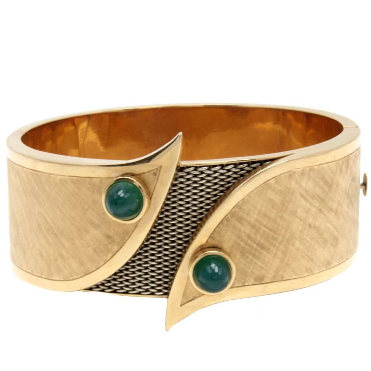 Luise Emerald Gold Cuff Bracelet