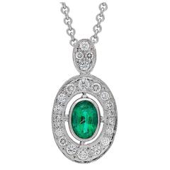 Imp Jewelry Columbian Emerald and Diamond Pendant 2