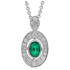 Imp Jewelry Columbian Emerald and Diamond Pendant