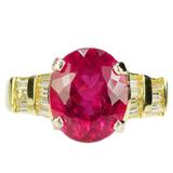 Rubellite Tourmaline Diamond Gold Ring