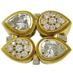 David Webb Diamond Gold cocktail Ring 2