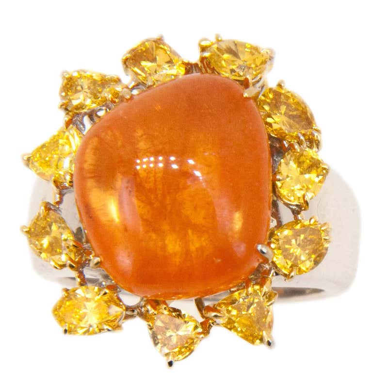 Diamond Mandarin 18 Karat Yellow Gold Kaleidoscope Enamel Ring