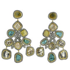 Slice Diamond Gold Earrings