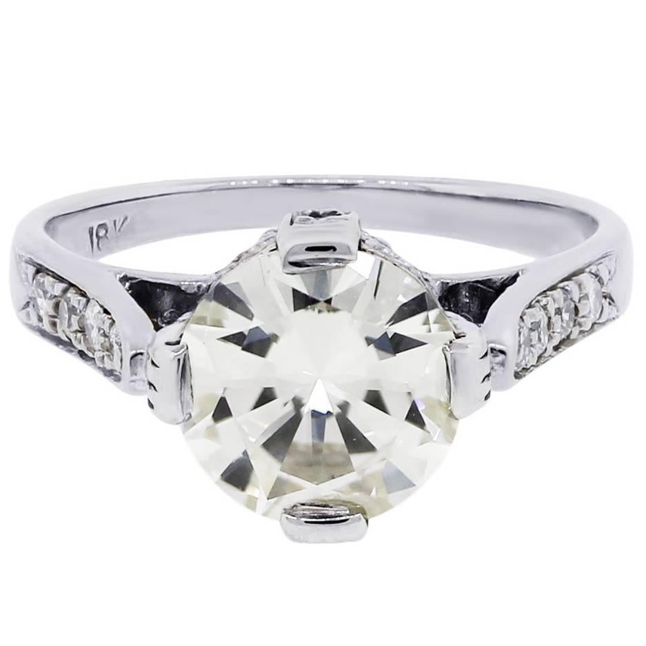 EGL Certified Diamond White Gold Engagement Ring