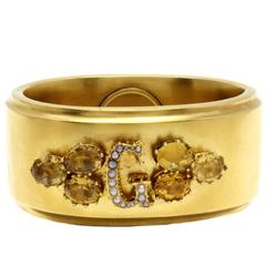 Luise Gold Topaz Pearl Cuff Bracelet 1