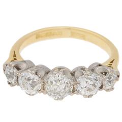 Five-Stone Diamond Engagement Ring in Yellow Gold