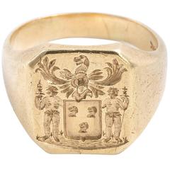14 Carat Gold Signet Ring 10
