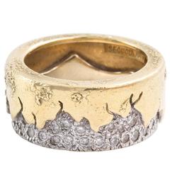 Abstract Gold and Diamond Ring 5