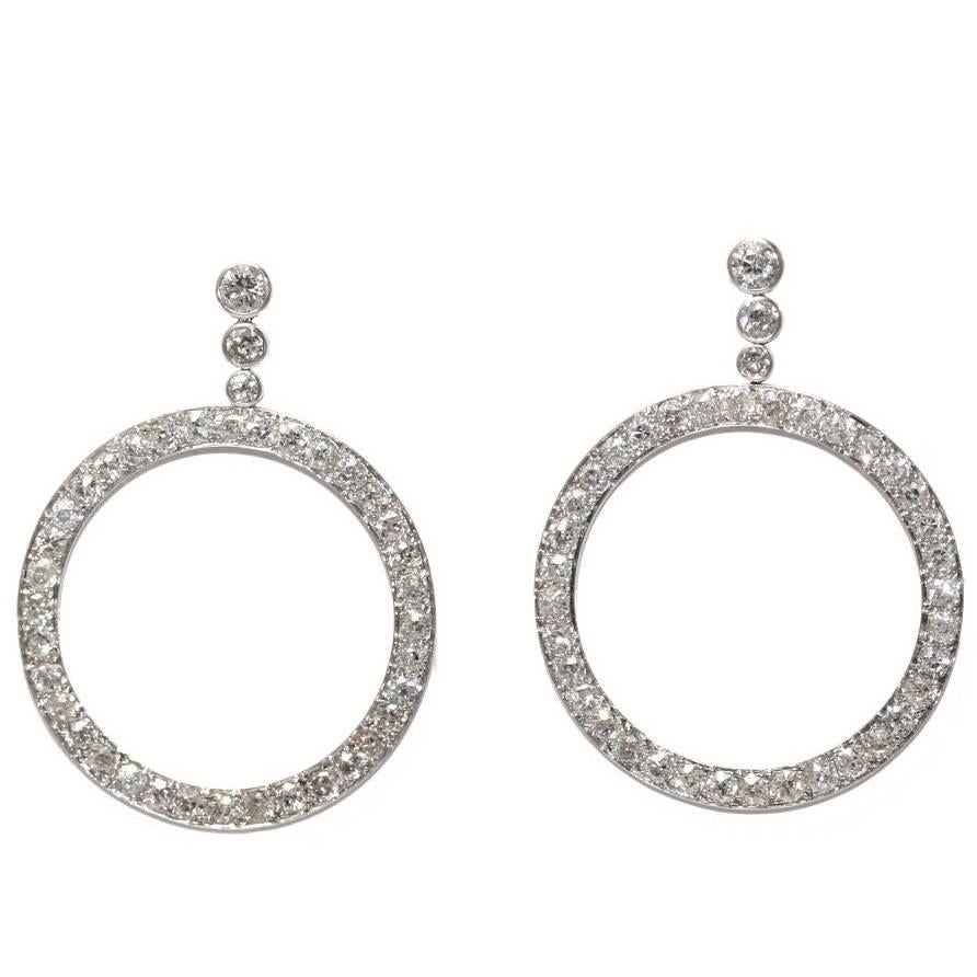 Boucheron Diamond Platinum Créole Earrings