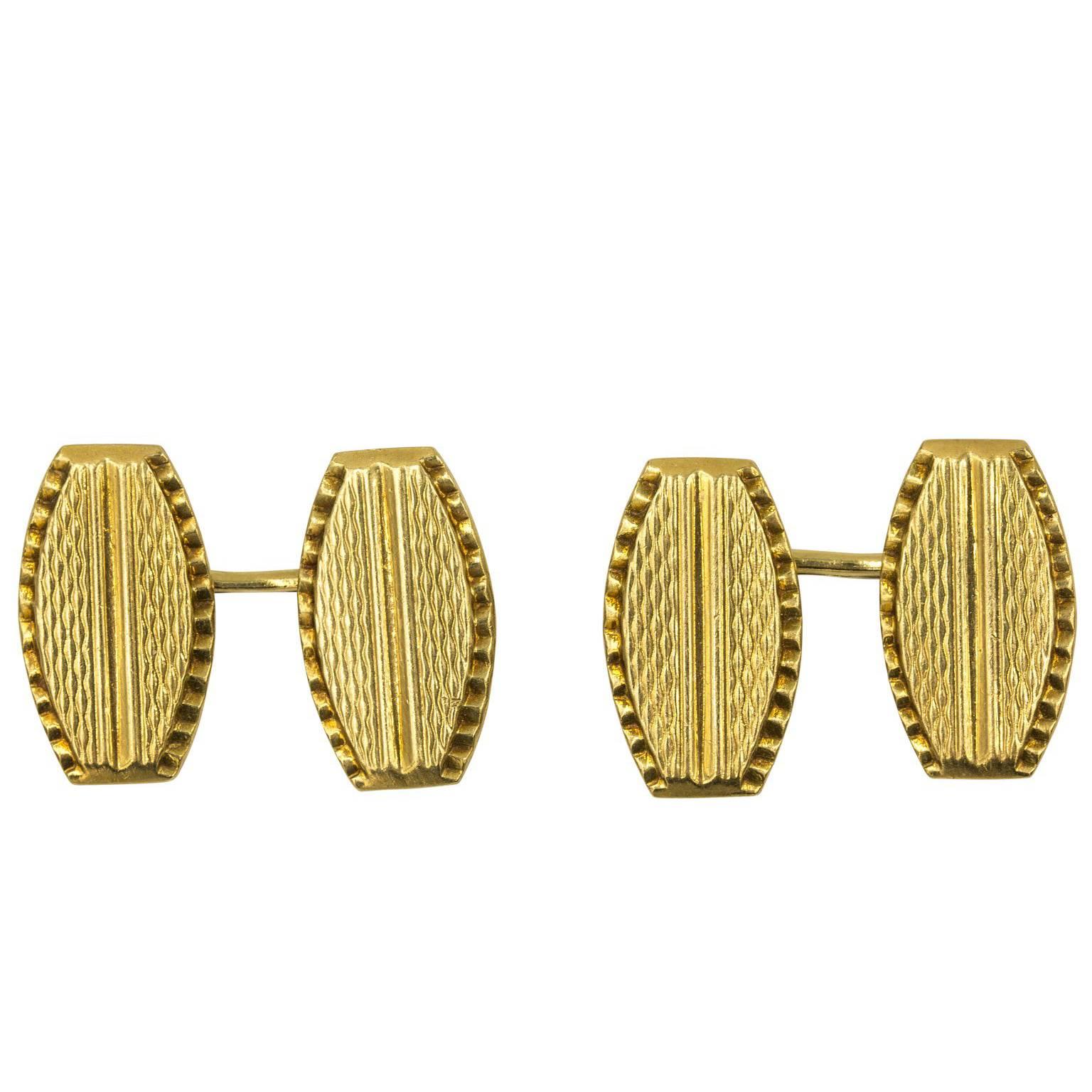 18 Karat Gold Art Deco Cufflinks