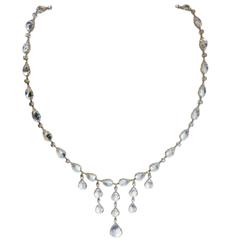 Laura Munder Moonstone Diamond White Gold Necklace