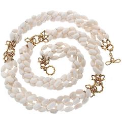 Multi-Strand White Coral Necklace 9