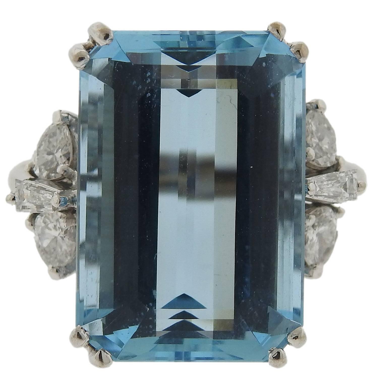 H Stern Aquamarine Diamond Gold Ring