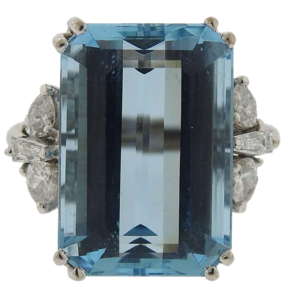 H Stern Aquamarine Diamond Gold Ring at 1stDibs | h stern aquamarine ring