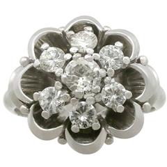 1950s Diamond and White Gold Cluster Ring 1