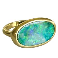 Dalben Australian Boulder Opal Yellow Gold Ring