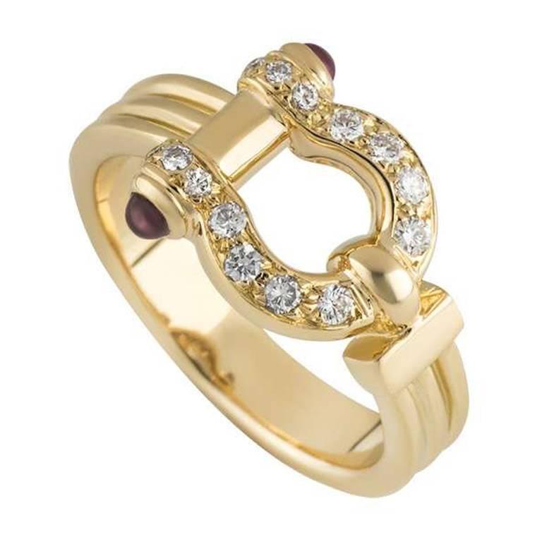 Van Cleef And Arpels Horseshoe Diamond Ruby Ring At 1stdibs Van Cleef Arpels Horseshoe Diamond And Ruby Ring For