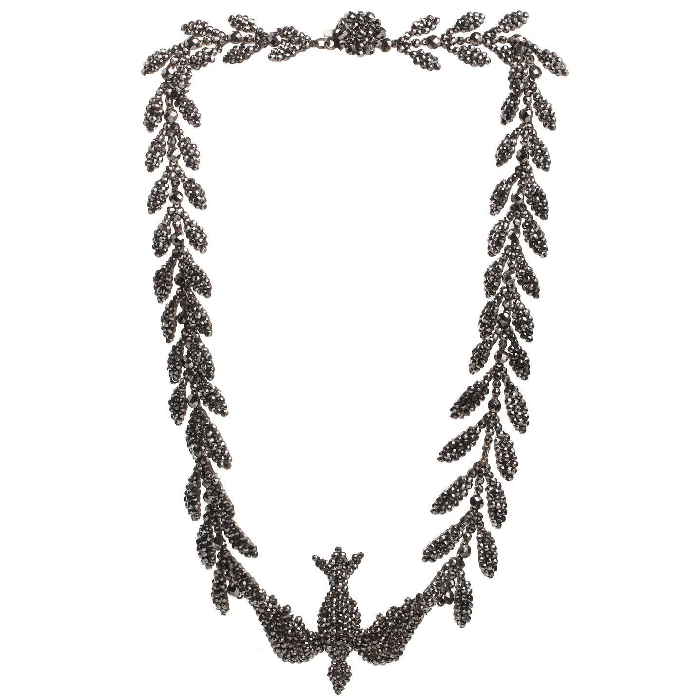 Early 19th Century Cut Steel Bird Necklace