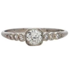.40 carat Old European Cut diamond Platinum Engagement Ring circa 1920s 4