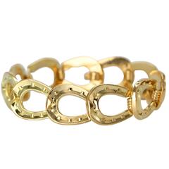 Hermès Gold Horseshoe Link Bracelet